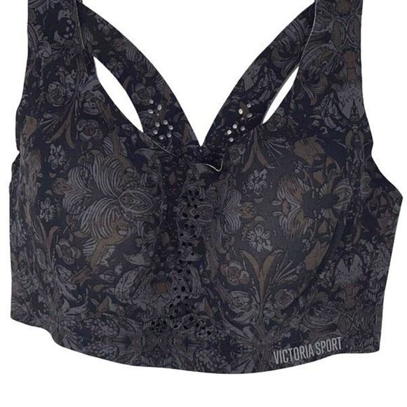 Victoria’s Secret Sport Angel Max Support Sports Bra Discontinued Black Floral 3 - Picture 2 of 6